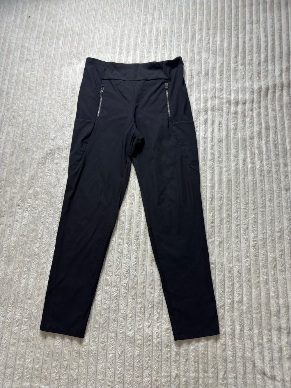 Athleta Black Women's Ankle Pants Activewear Pull On Stretch Zip Pockets 12